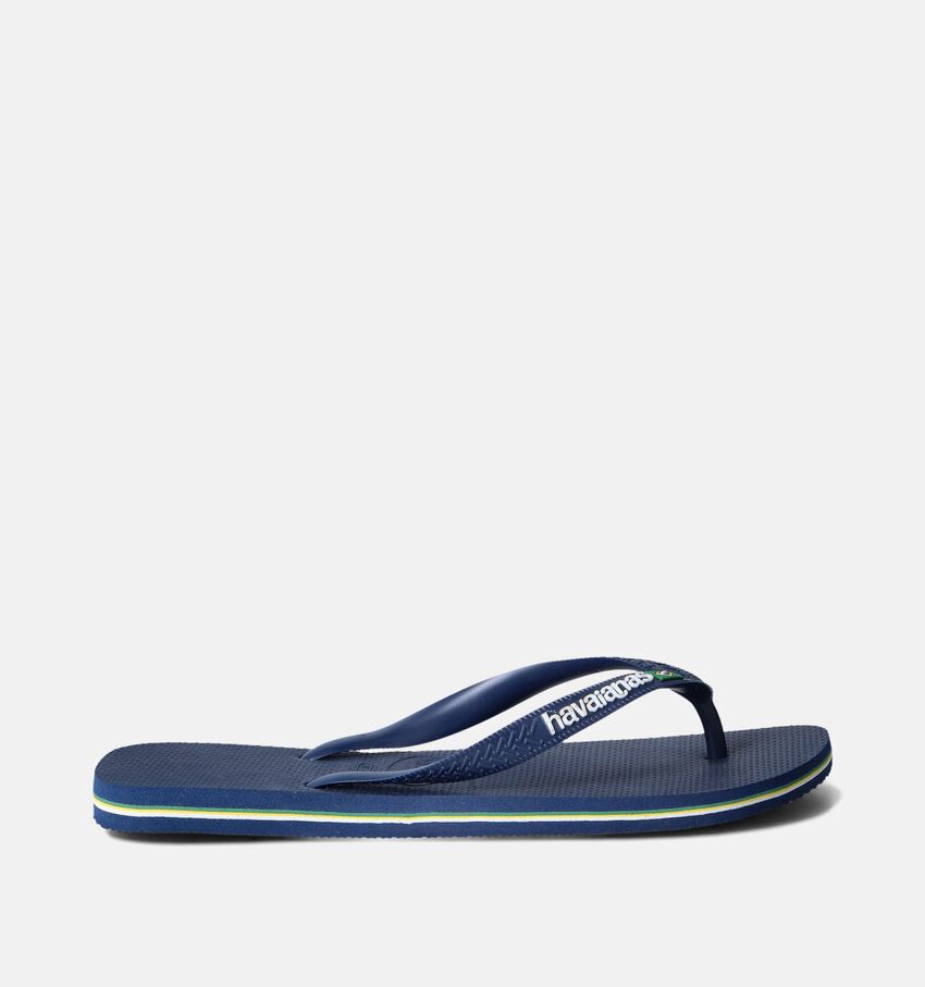 Havaianas Brasil Logo Blauwe Teenslippers