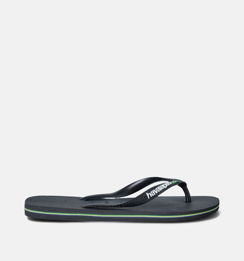 Havaianas Brasil Logo Zwarte Teenslippers