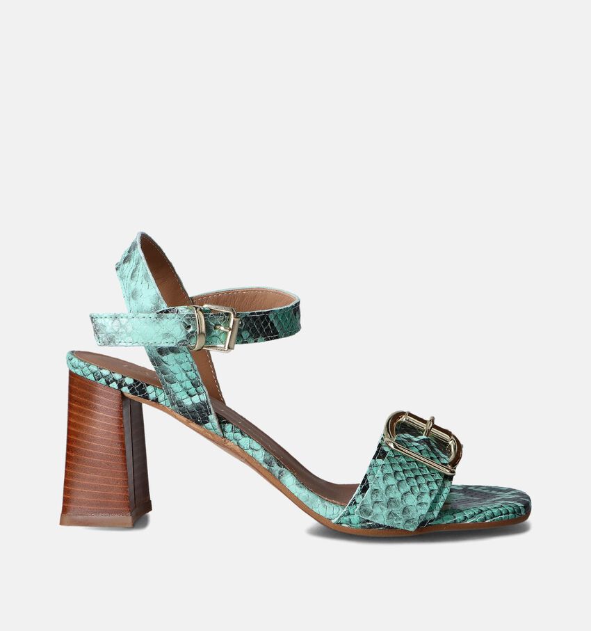 Laurent David Groene Sandalen met hak