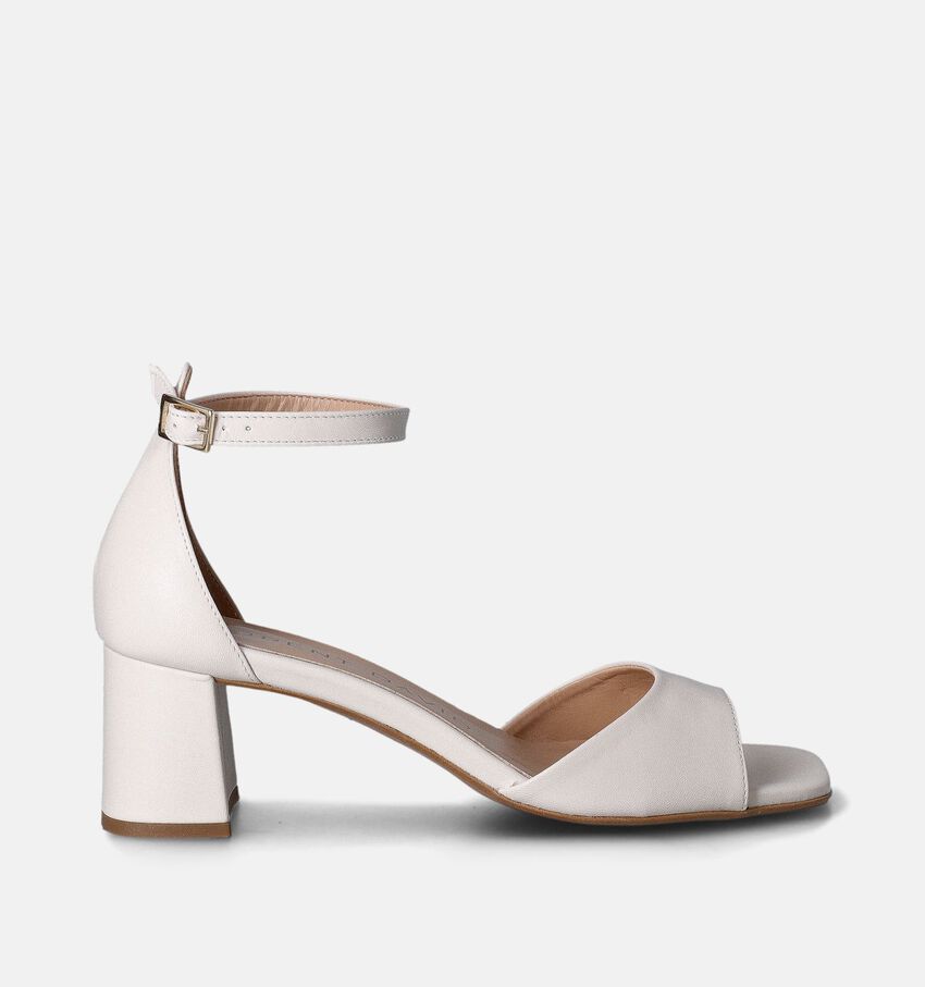 Laurent David Ecru Sandalen met hak