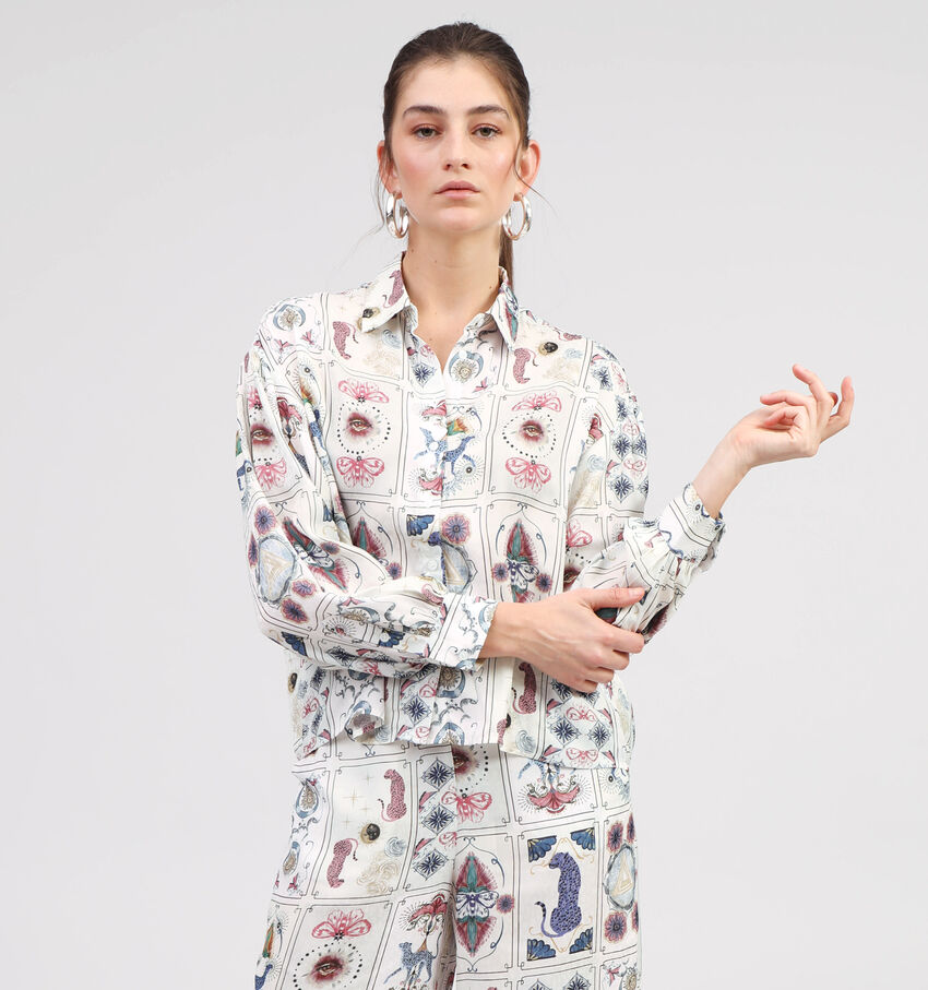 Rue Mazarine Kind Chemise en Blanc avec Imprimé