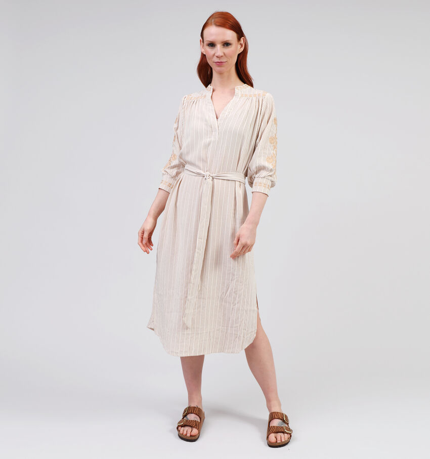 Rue Mazarine Sarita Beige Lange jurk
