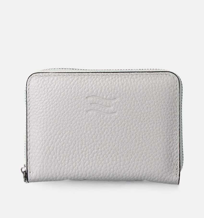 Crinkles Porte-monnaie zippé en Écru