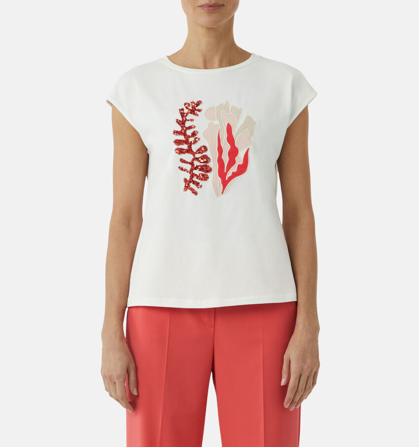 comma T-shirt en Blanc