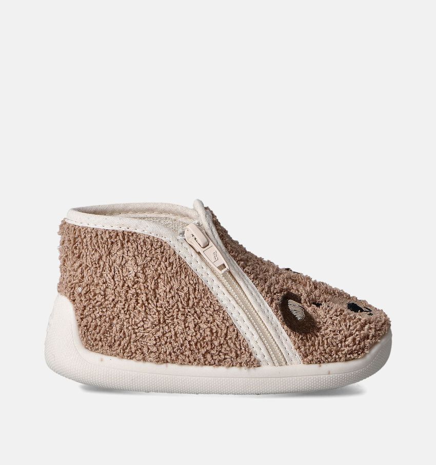 Milo en Mila Beige Teddy Pantoffels