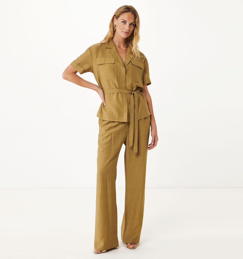 Mexx Kaki Linnen Broek