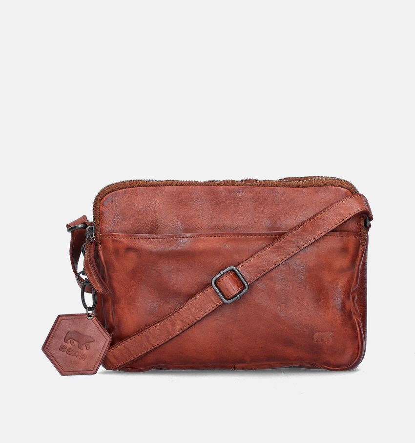 Bear Design Cognac Crossbody tas