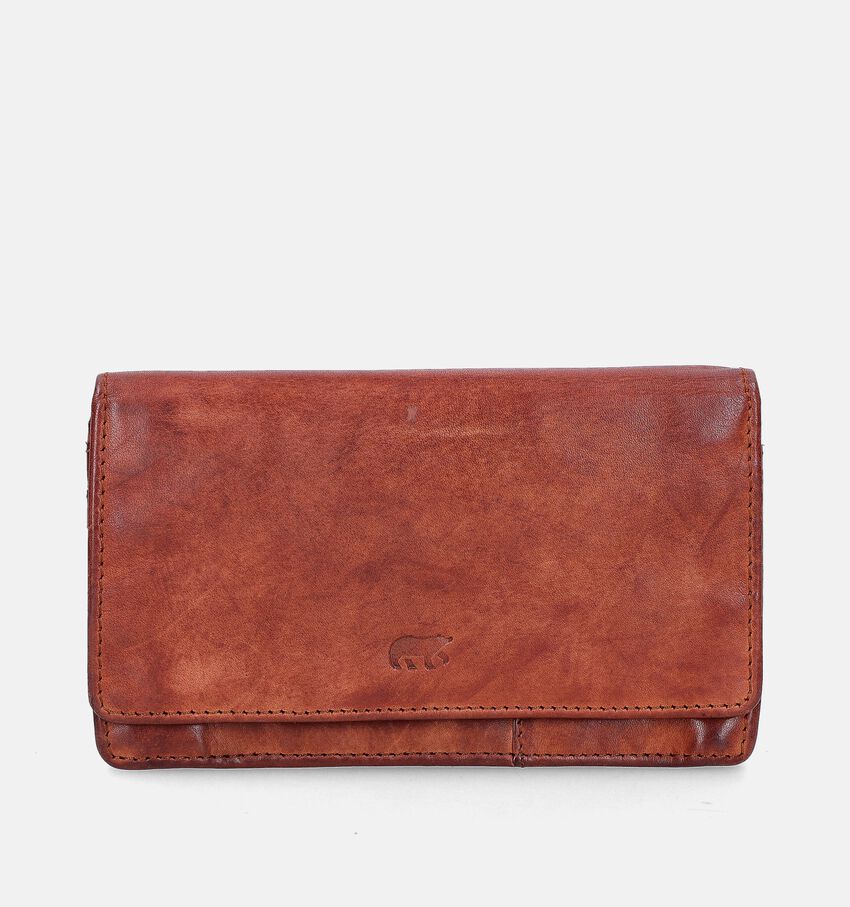 Bear Design Cognac Overslagportemonnee