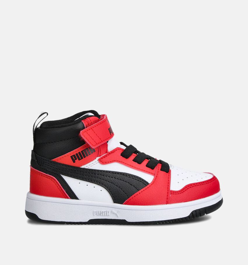 Puma Rebound V6 Mid Baskets montantes en Blanc/Rouge