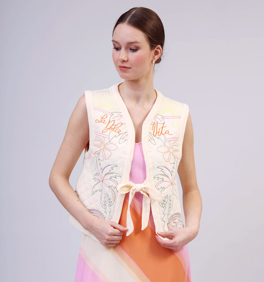 Orfeo Flavia Ecru Korte Gilet