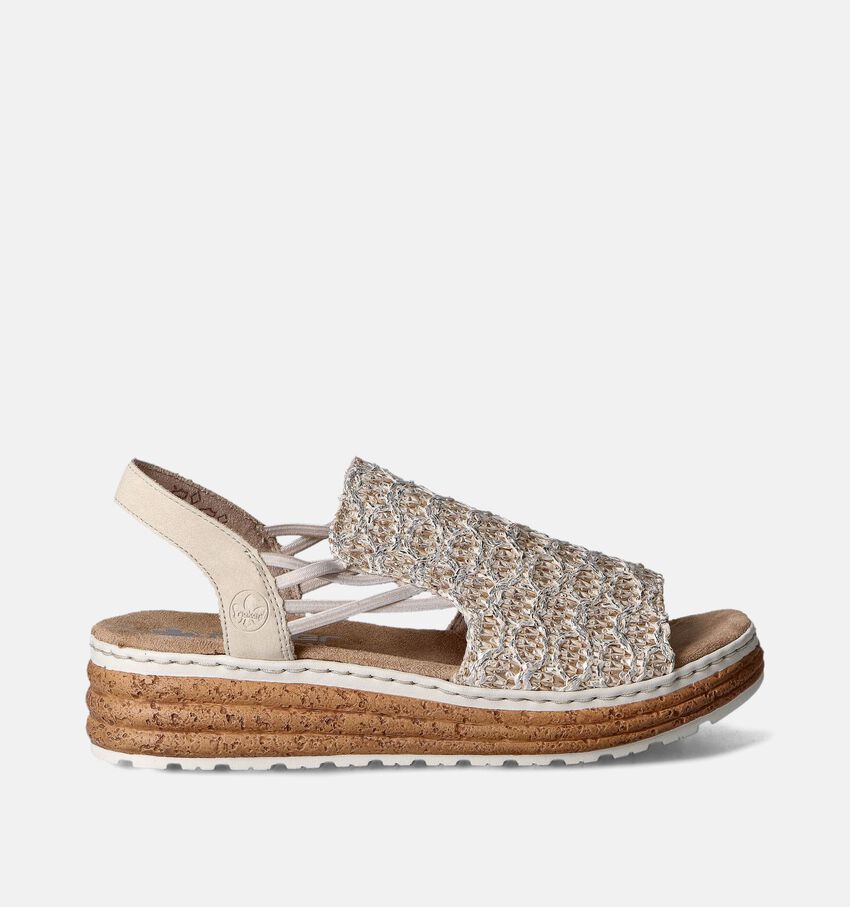 Rieker Gouden Sandalen met sleehak