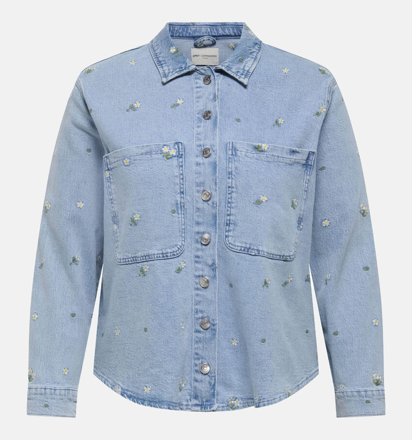 ONLY Carmakoma Cassie Blauw Denim Hemd