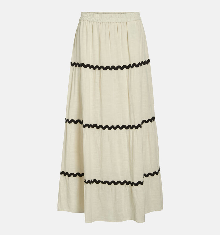 Vila Manda Wavy Beige Maxi Rok