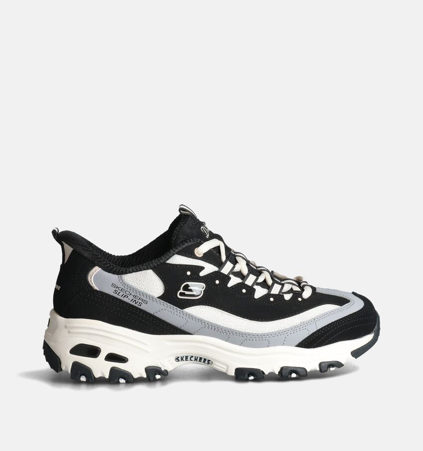 Skechers D'Lites Zwarte/Witte Sneakers
