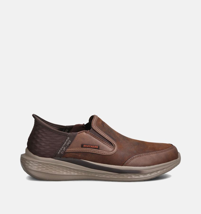 Skechers Slip-ins Slade Donkerbruine Instappers