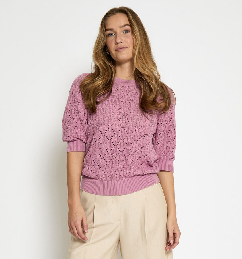 MINUS MSLamina Half Sleef Knit Pullover Roze Pull