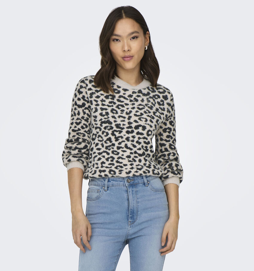 JDY Lorraine Animal Beige Trui