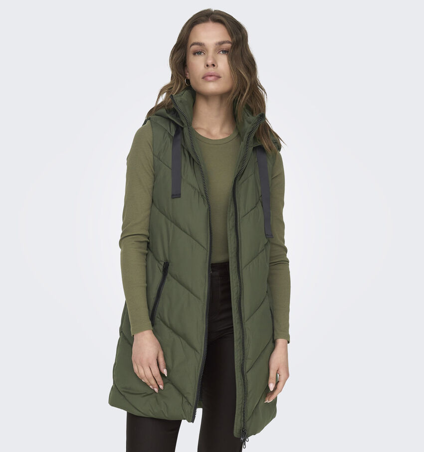 JDY Skylar Hood Doudoune sans manches longue en Vert
