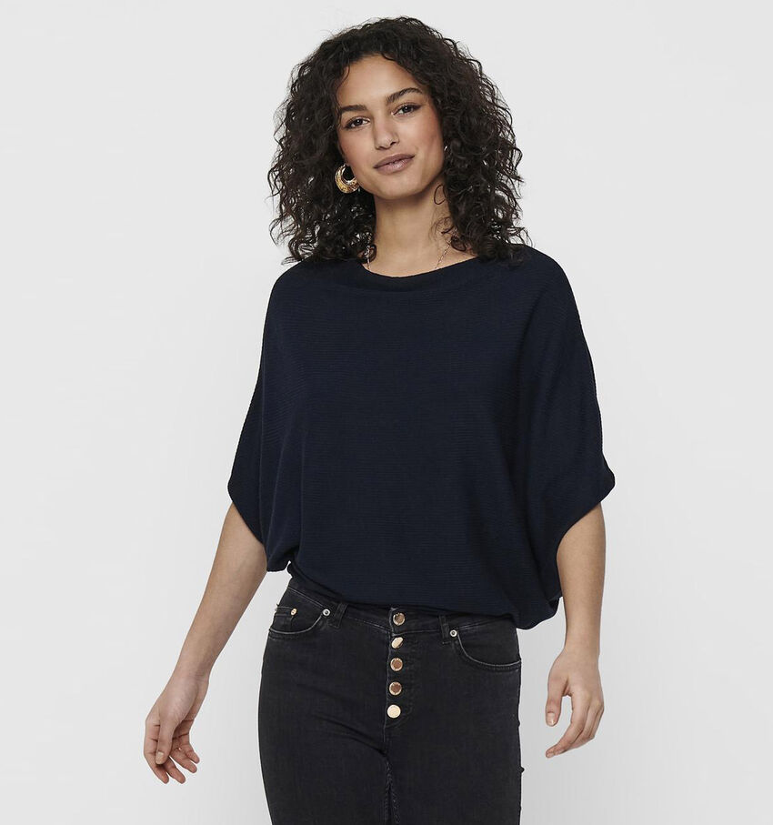 JDY New Behave Batsleeve Pull Knit Donkerblauwe Trui