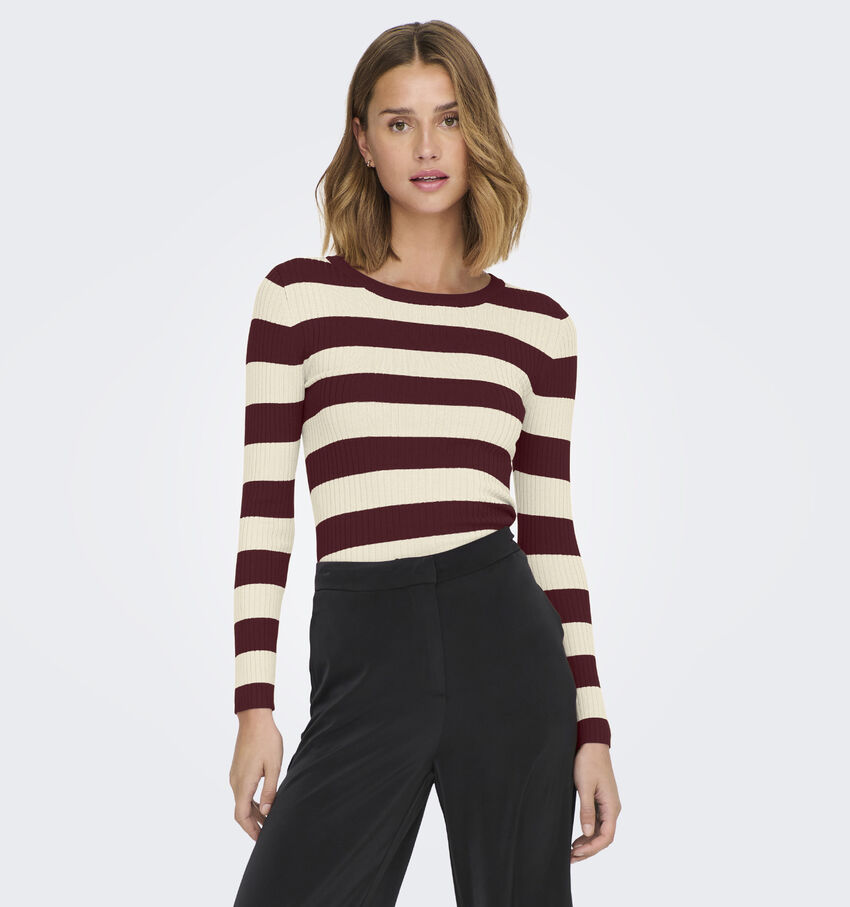JDY Bordeaux T-shirt met lange mouwen