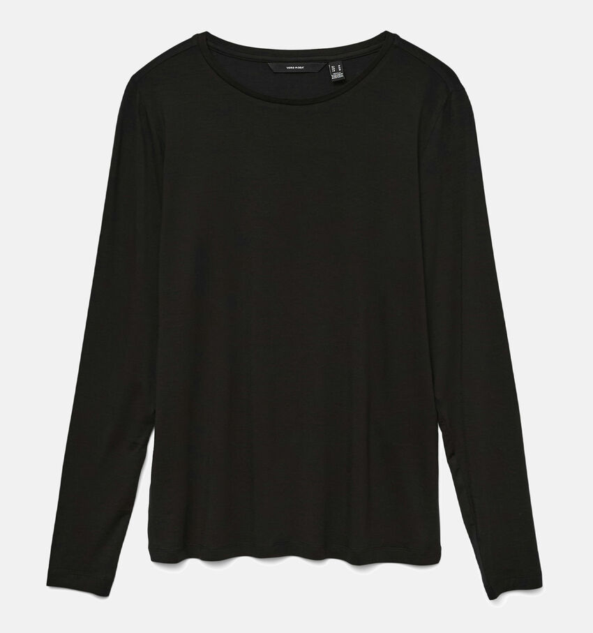 Vero Moda Ava Zwarte T-shirt met Lange Mouwen