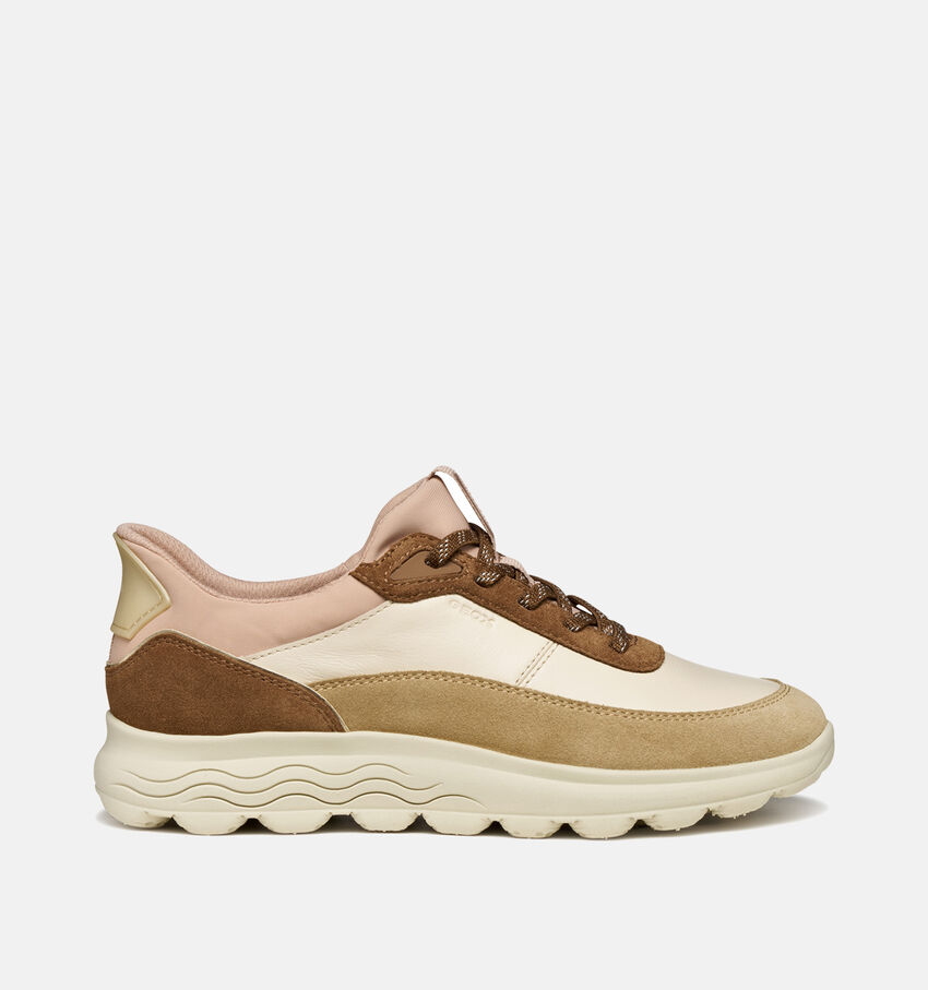 Geox Spherica Plus Bruine/Beige Sneakers
