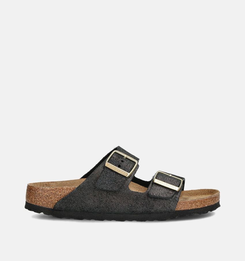 Birkenstock Arizona Suede Zwarte Slippers