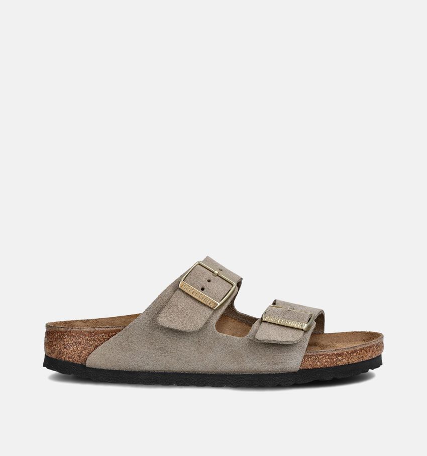 Birkenstock Arizona Suede Nu-pieds en Taupe