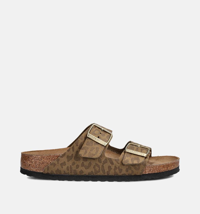 Birkenstock Arizona Kaki Leopard Slippers