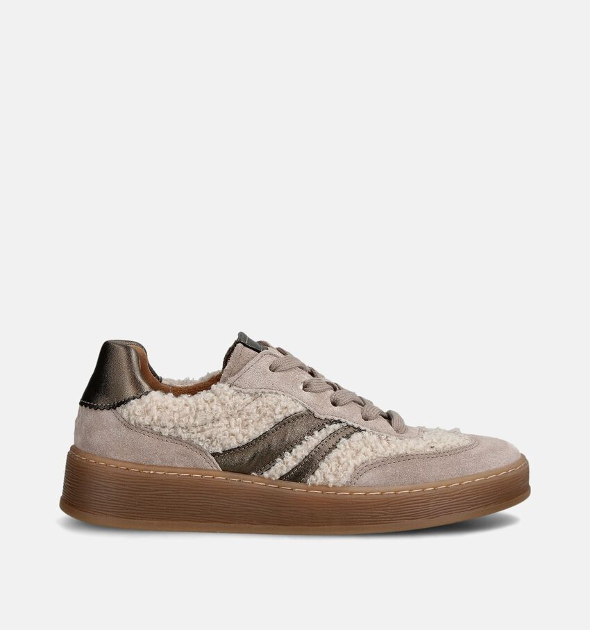 Gabor Donkerbeige Teddy Sneakers