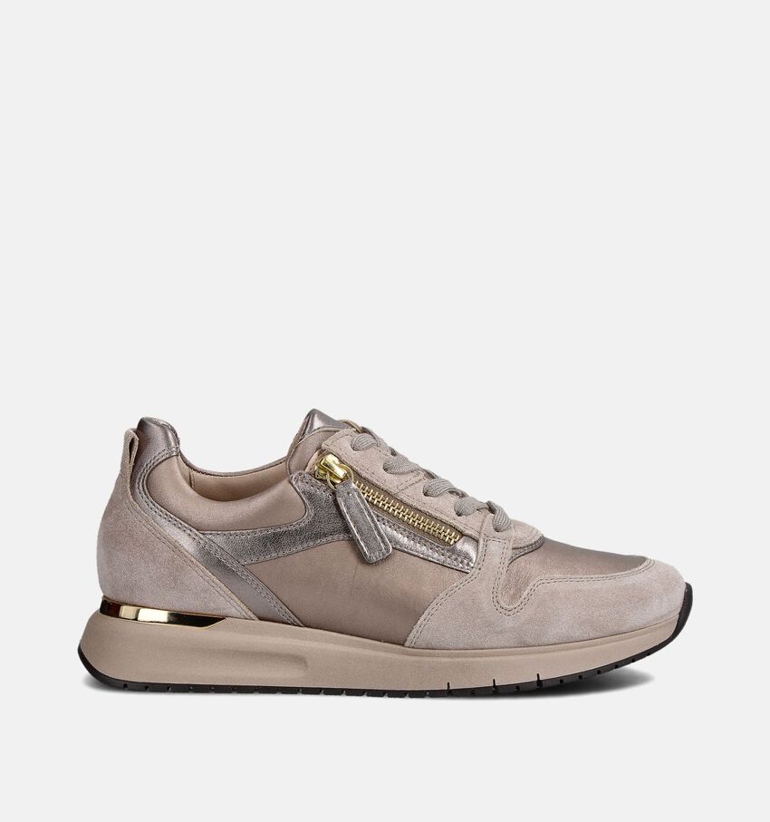 Gabor Beige Sneakers met Rits en Veter