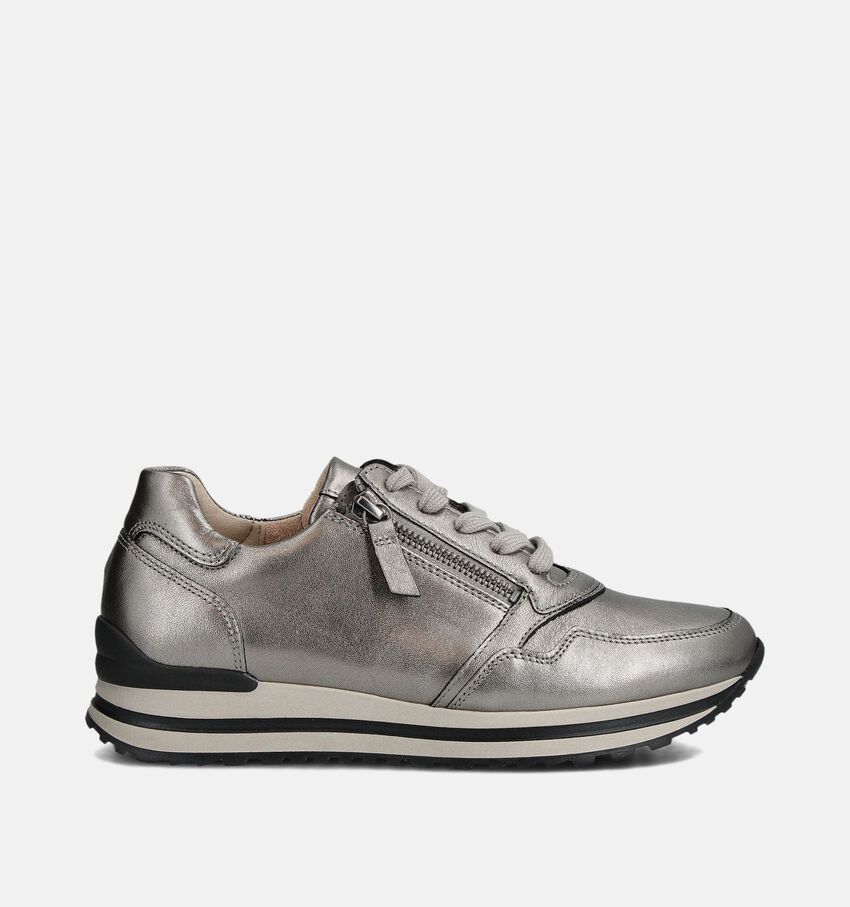 Gabor Zilveren Sneakers Breed