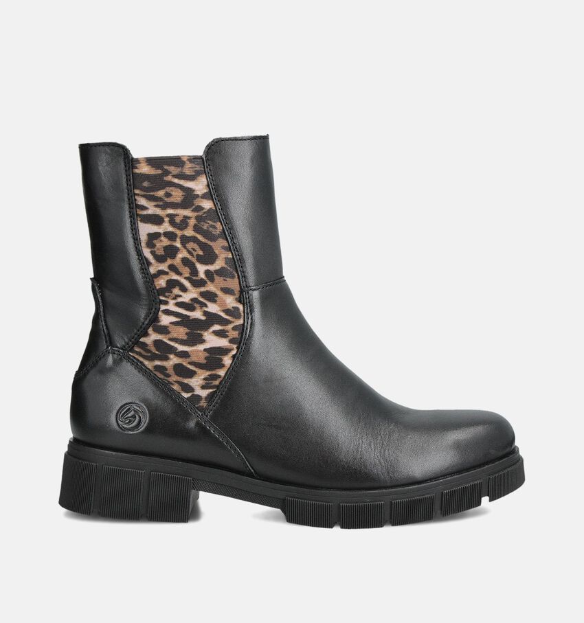 Remonte Leopard Bottines Chelsea en Noir