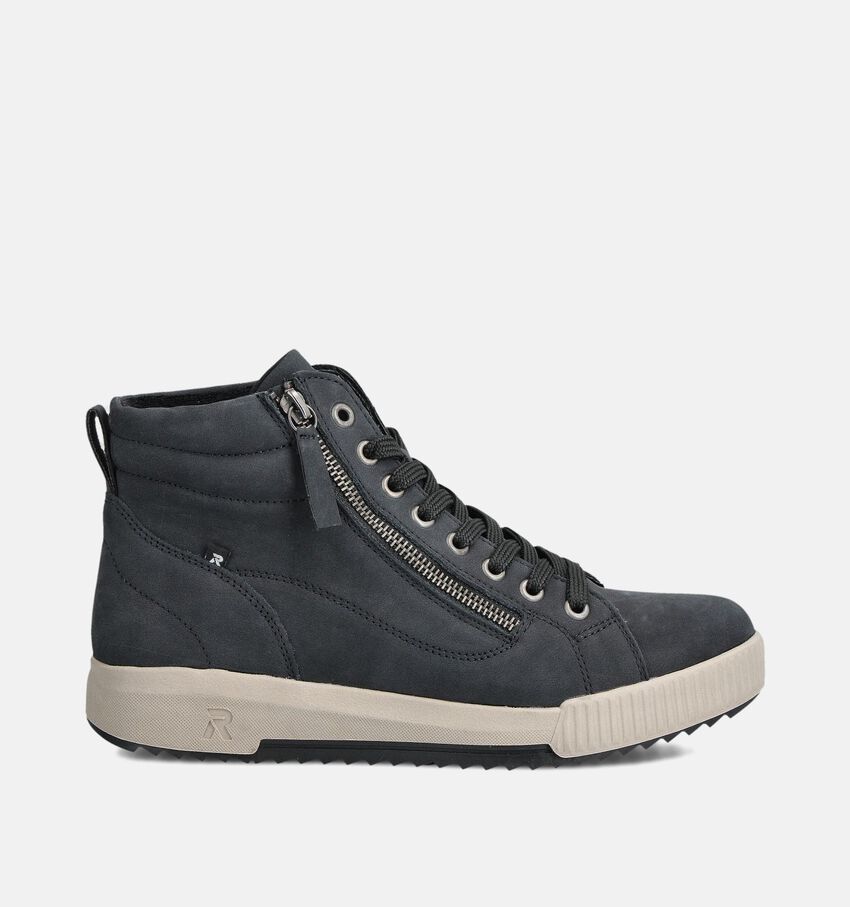 Rieker Donkerblauwe Hoge Sneakers met Veter en Rits