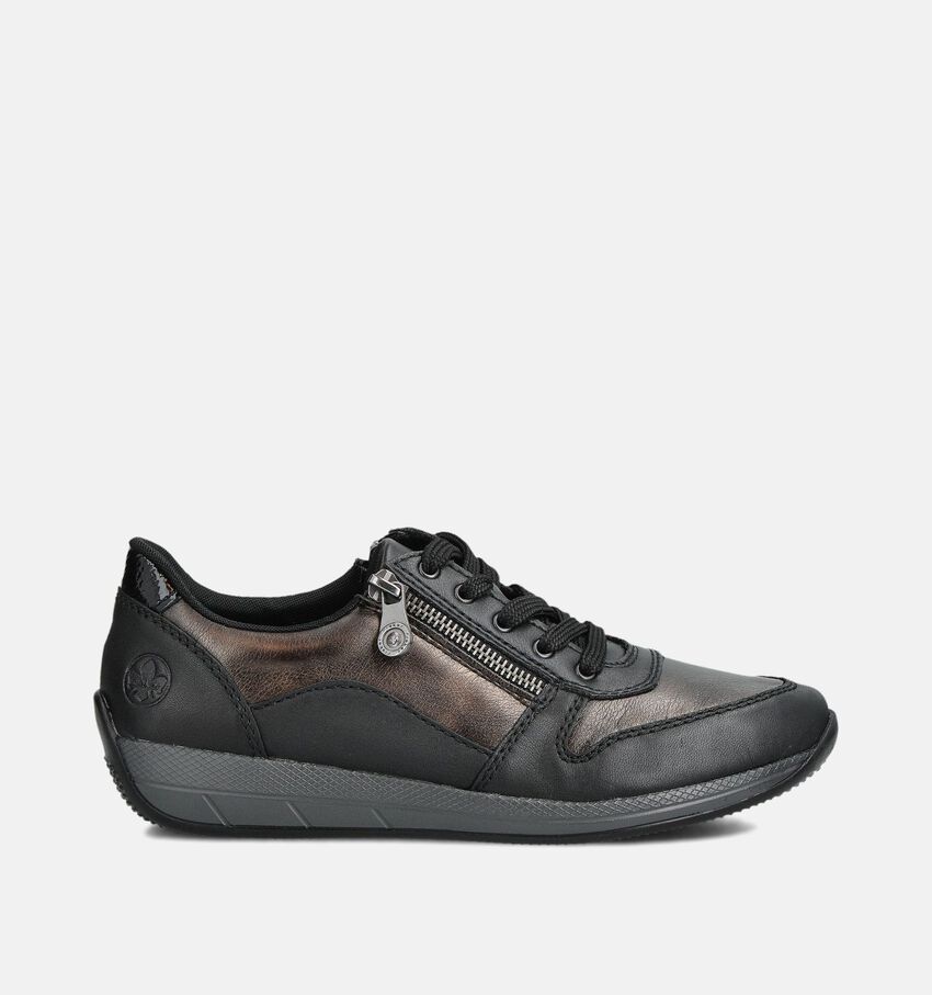 Rieker Zwarte Rits-Veterschoenen