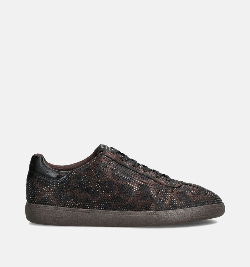 Tamaris Donkerbruine sneakers met Dierenprint
