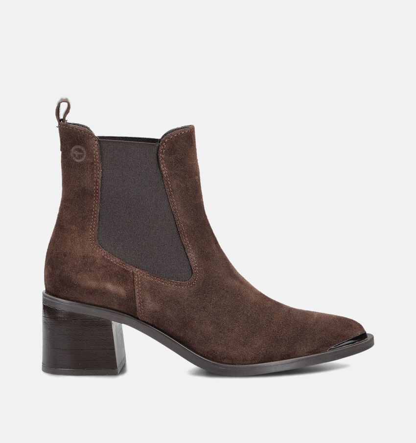 Tamaris Chelsea Bottines à talons en Brun foncé