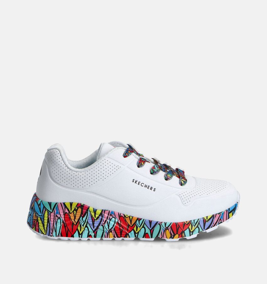 Skechers Uno Lite Subtle Love Witte Sneakers