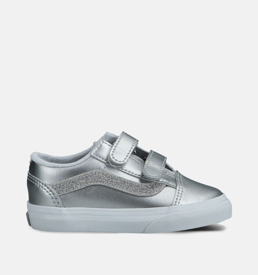 Vans Old Skool V Baskets à Velcro en Argent
