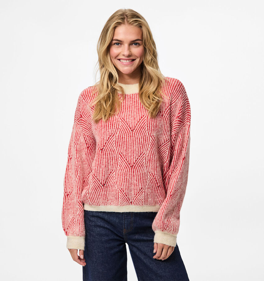 Pieces Jenna Rode/Beige Trui
