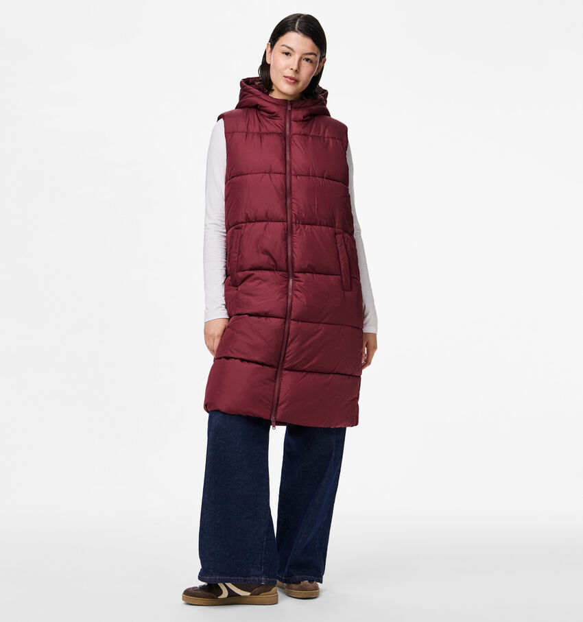 Pieces Pcbee Manteau long en Bordeaux