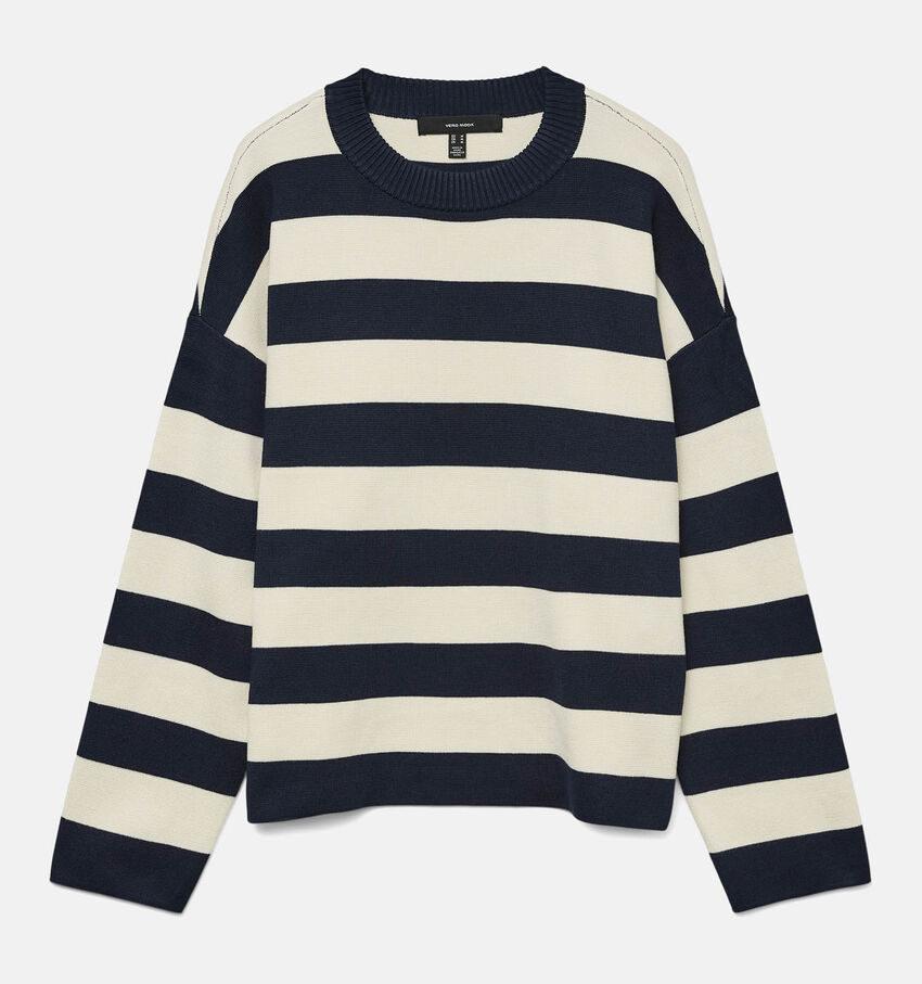 Vero Moda Silje Boxy Pull en Beige/Noir