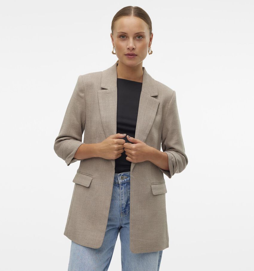 Vero Moda Frida Beige Blazer 3/4 Mouw
