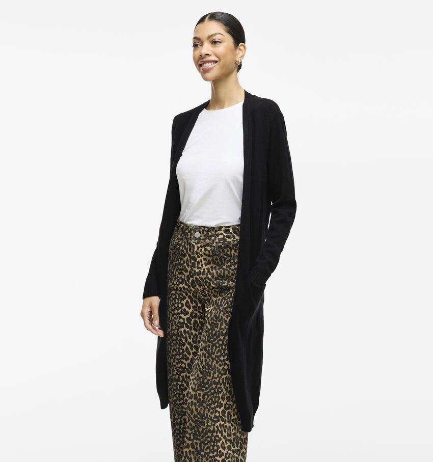 Vila Ril Long Knit Zwarte Cardigan