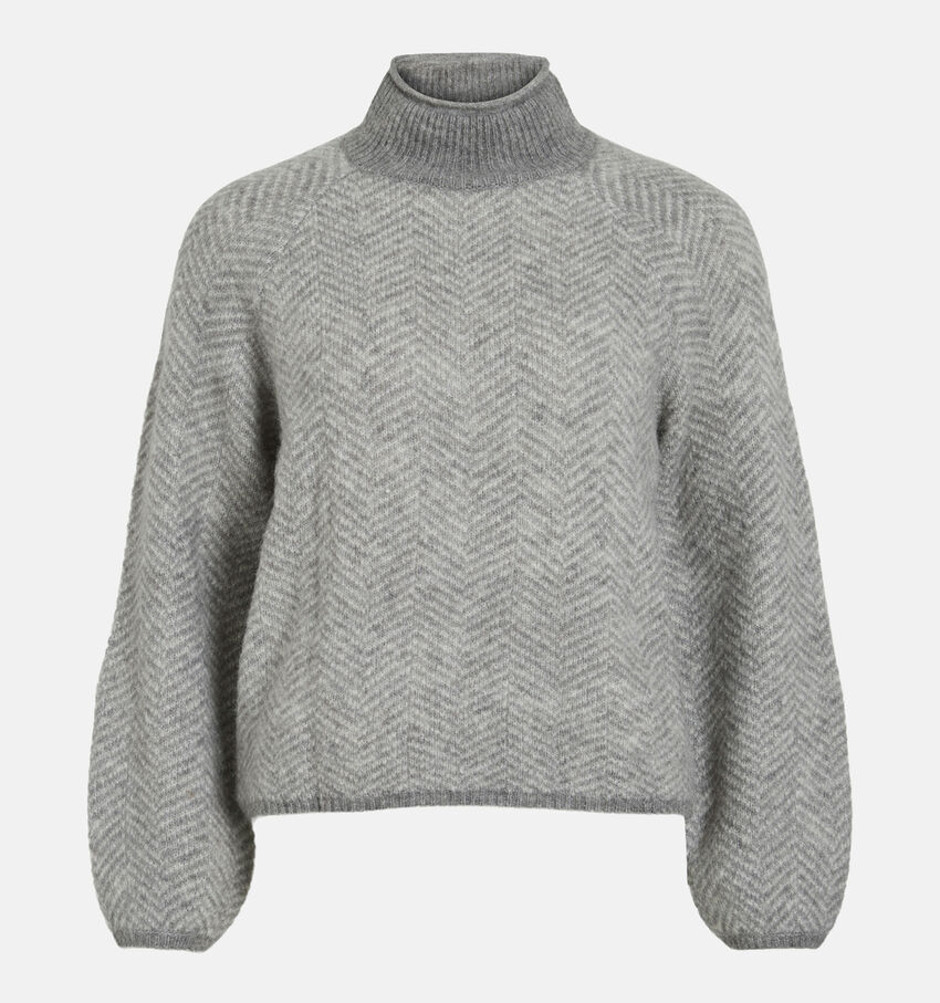 Vila Vilory High-Neck Grijze Pull