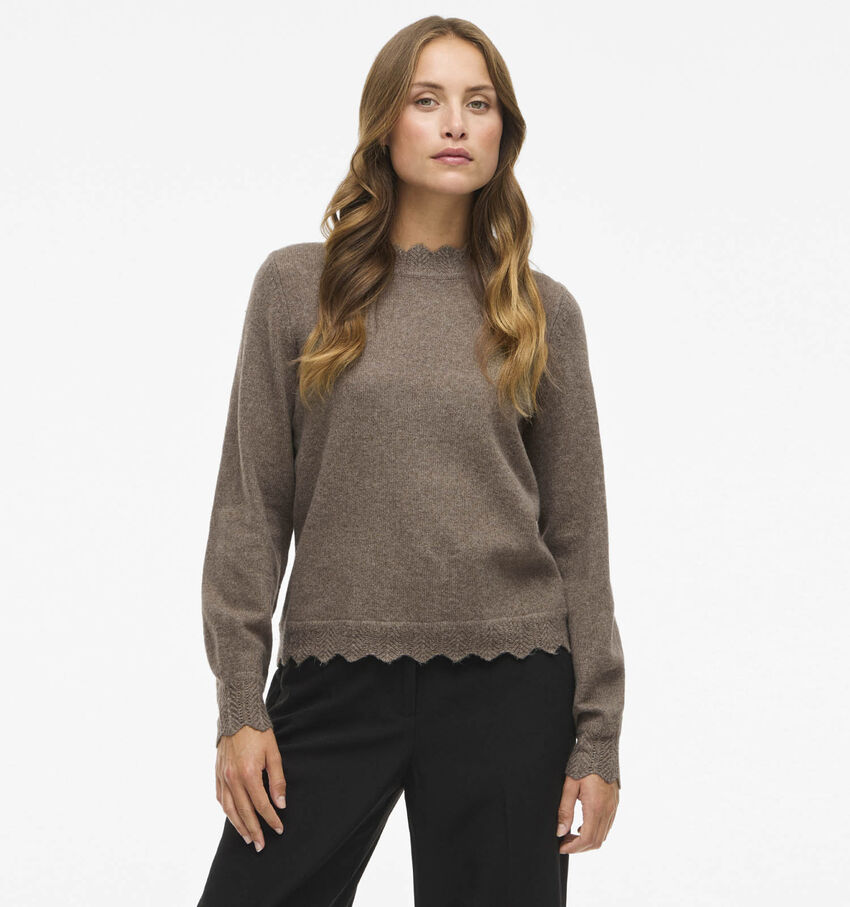 Vila Vinikolina O-Neck Donkerbruine Pull