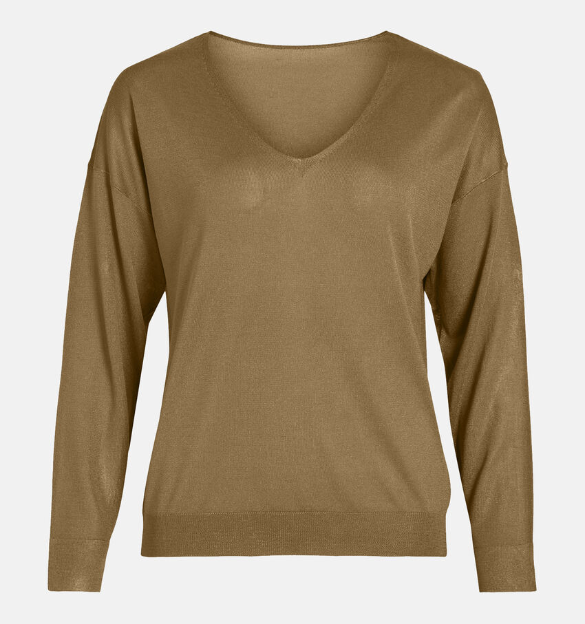 Vila Vinovy V-Neck Knit Pull en Marron