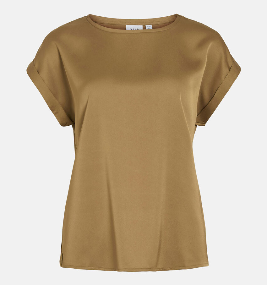 Vila Ellette Satin Bruine T-shirt