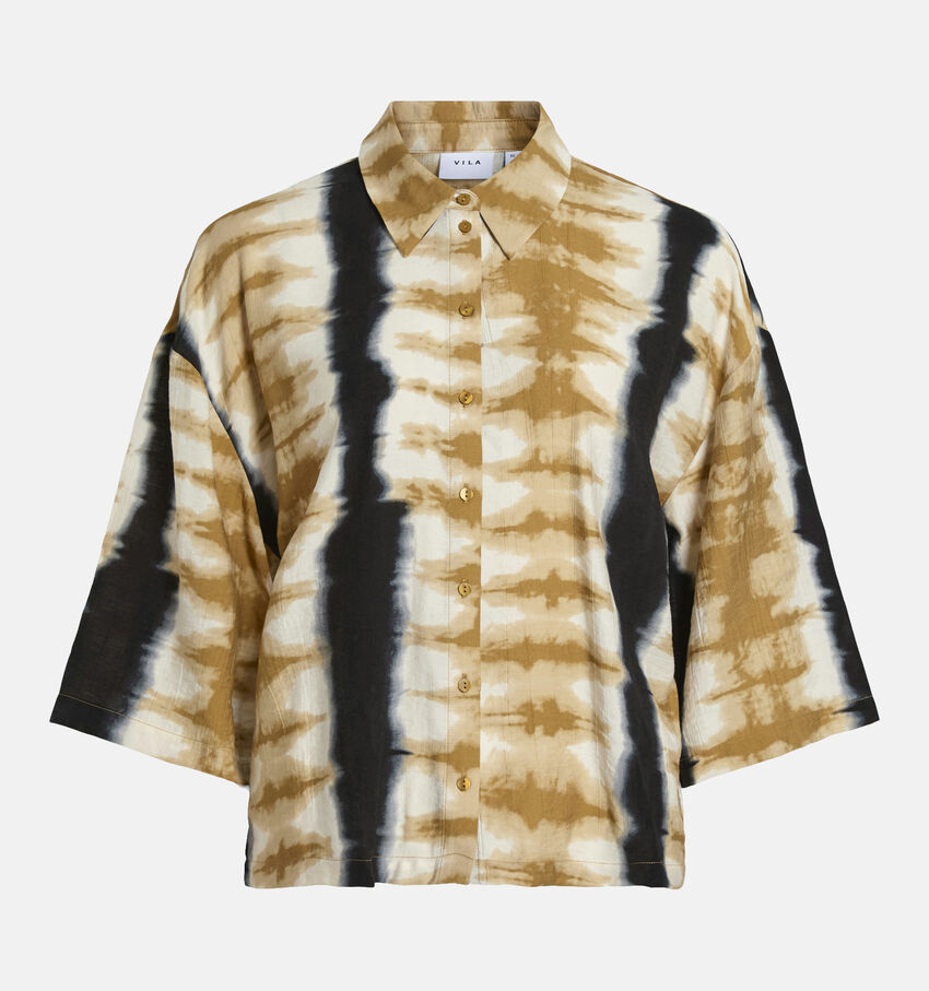 Vila Wrinkle 3/4 Blouse en Jaune/Noir