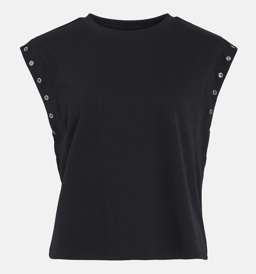 Vila Eyeletti Zwarte Top
